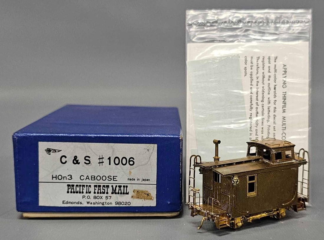 PFM HOn3 brass Colorado & Southern #1006 caboose in original box (1 of 10)