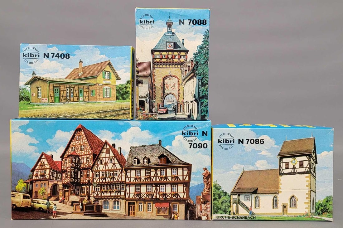 Four Kibri N scale building kits in original boxes (1 of 6)