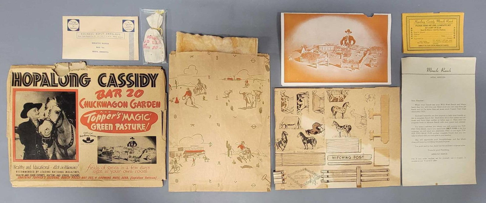 Hopalong Cassidy Bar 20 Chuckwagon Garden in sleeve: Hopalong Cassidy Bar 20 Chuckwagon Garden in sleeve as seen in the photos with a fair sleeve.