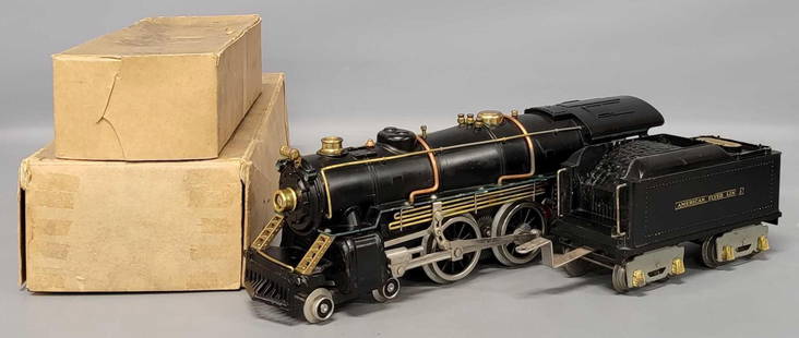 American Flyer wide gauge 4696 4695 brass piper steam locomotive with 4671 tender: American Flyer wide gauge 4696 4695 brass piper steam locomotive with 4671 tender. The locomotive has a lighted fire box and bell with very nice paint all around and a nice 4671 tender to match, C7-8