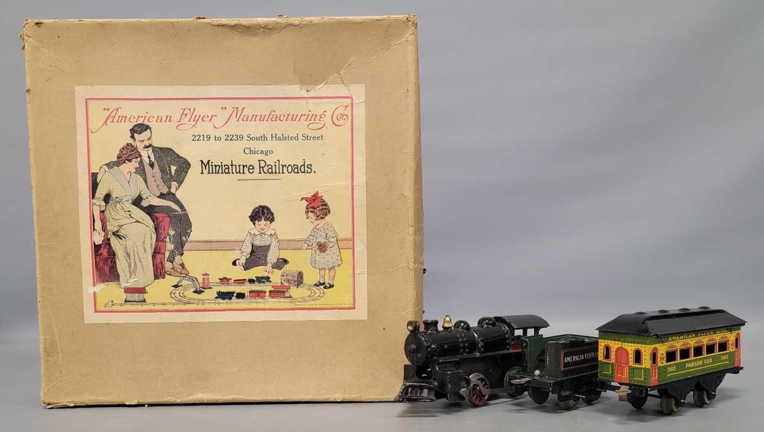 American Flyer Prewar narrow gauge O steam passenger set (1 of 12)