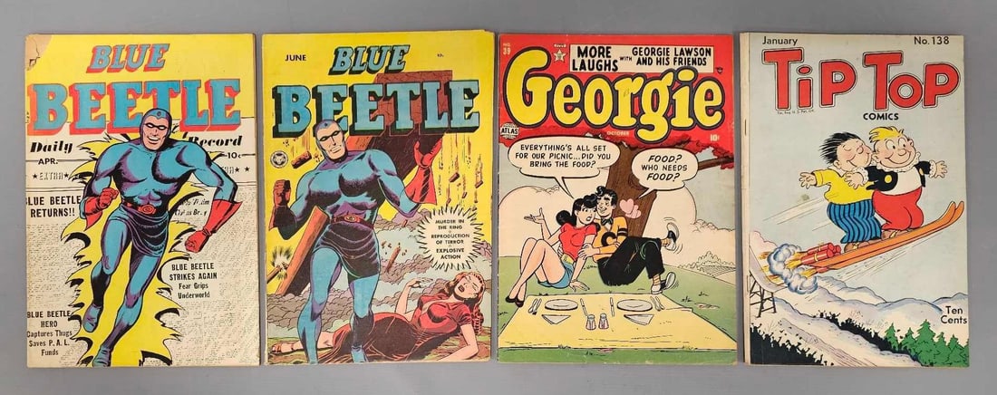 Two Golden Age Blue Beetle Comics plus two others (1 of 4)