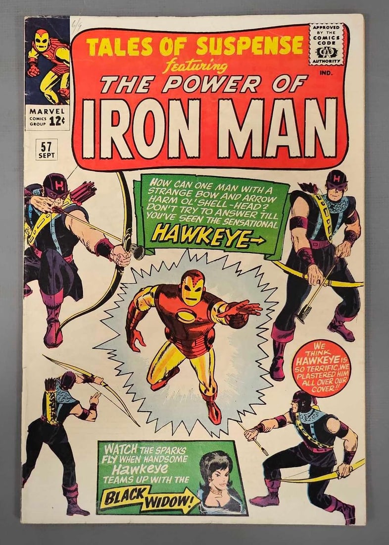 Tales of Suspense 57 1st Hawkeye: Tales of Suspense 57 moderate spine and edge wear as seen in the photos.