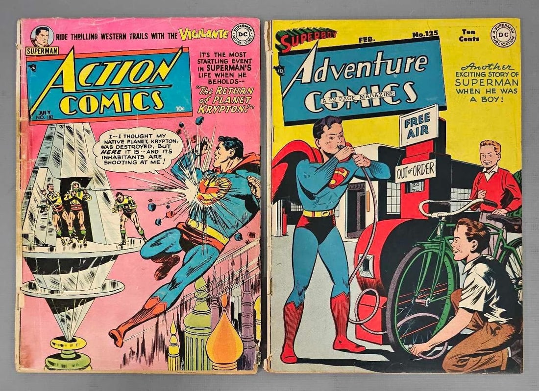 Two Golden Age DC Comics Action 182 and Adsventure 125 (1 of 8)