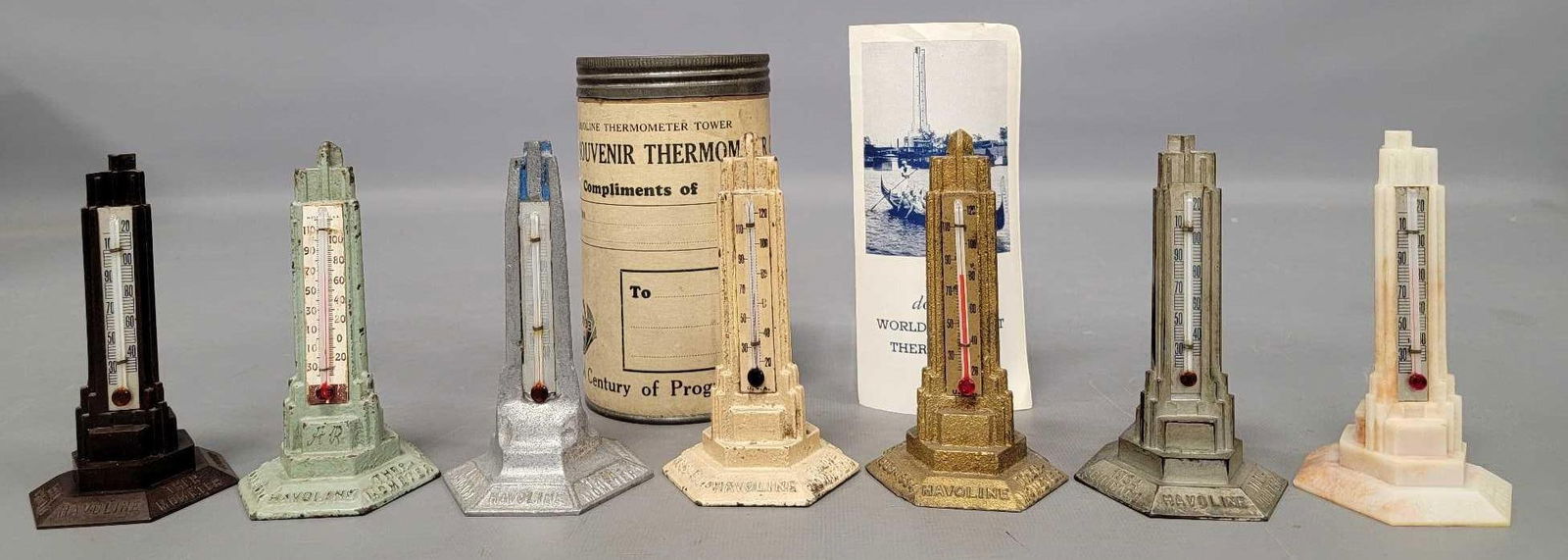 Five 1933 Chicago World's Fair Century of Progress World's largest thermometers (1 of 15)