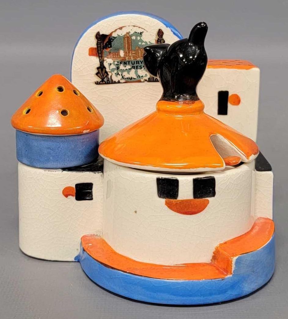 1933 Chicago Worlds Fair Ceramic Condiment Set (1 of 6)