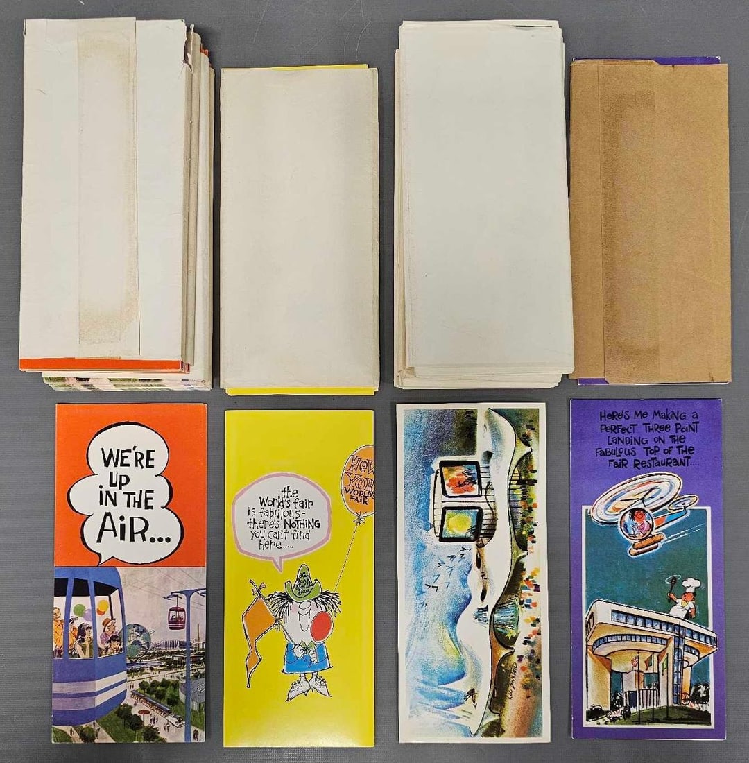 Ephermera group of ten packets of 1964 New York World's Fair greeting cards: Ephermera group of ten full packets and two packets with two cards of 1964 New York Worlds Fair greeting cards unused in very good to excellent condition as seen in the photos.
