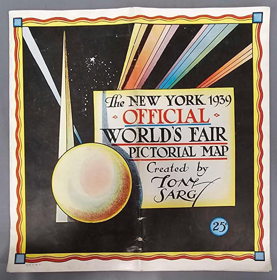 1939 New York World's Fair Official World's Fair Pictorial Map: 1939 New York Worlds Fair Official Worlds Fair Pictorial Map by Tony Sarg in very good to excellent condition as seen in the photos.