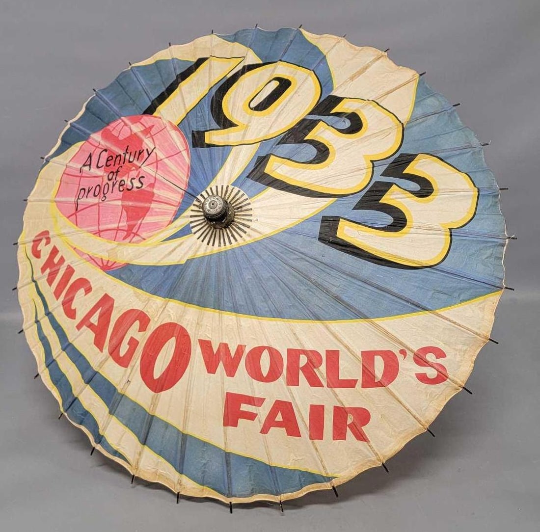 1933 Chicago Worlds Fair Rice Paper Umbrella (1 of 10)