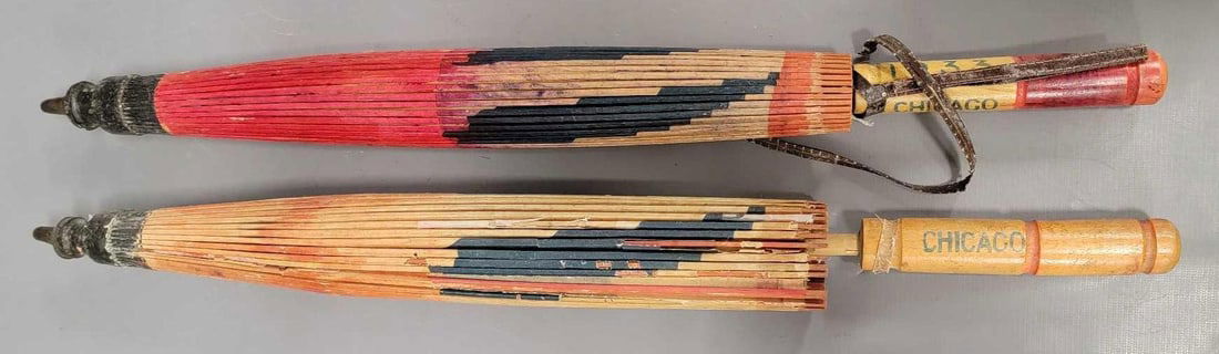 Two 1933 Chicago Worlds Fair Rice Paper Umbrellas (1 of 9)
