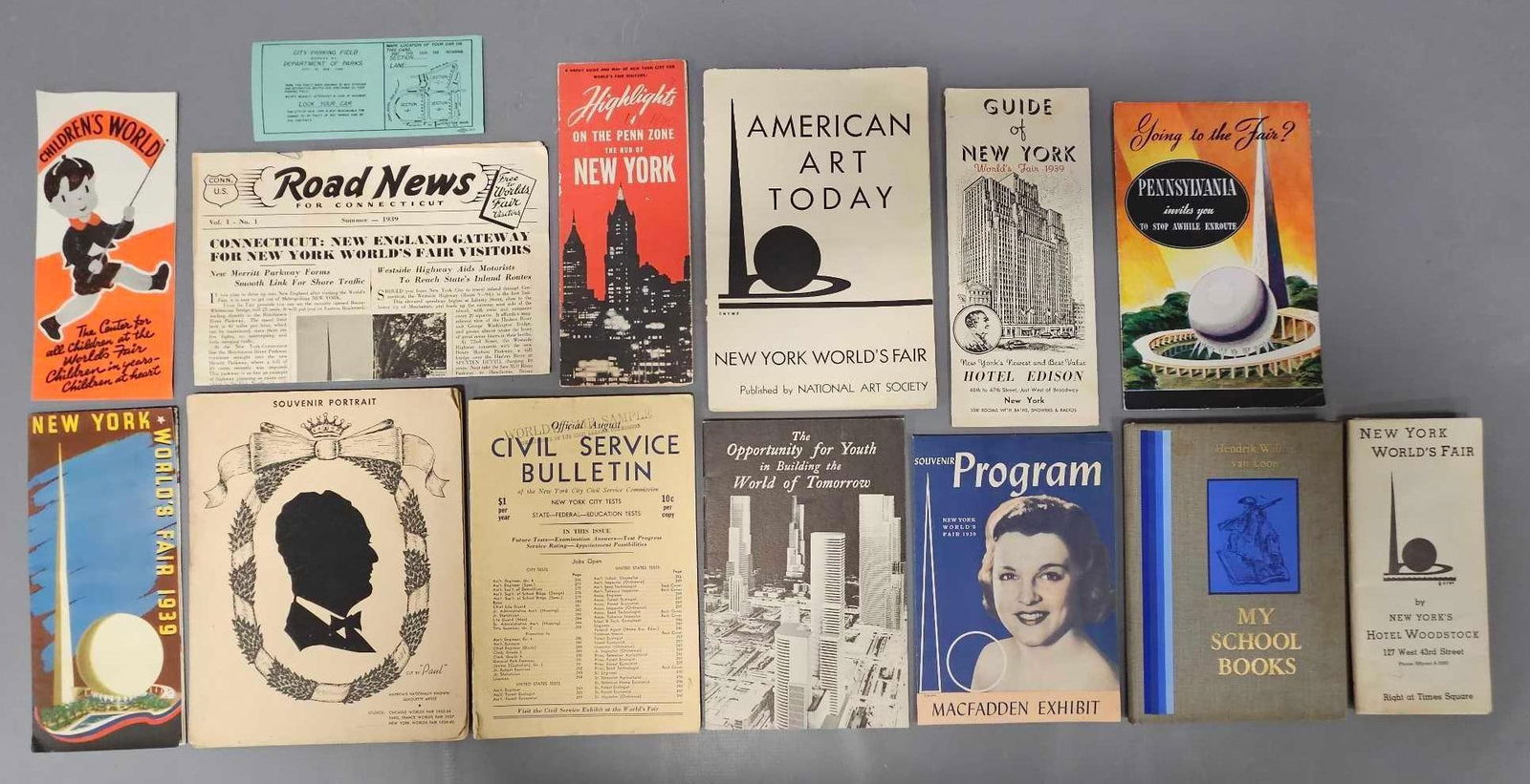 Group of ephemera from the 1939-1940 New York World's Fair parking lot ticket booklets etc (1 of 6)