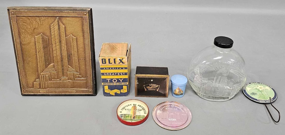 Group of eight memorabilia items from1933 Chicago World's Fair (1 of 16)