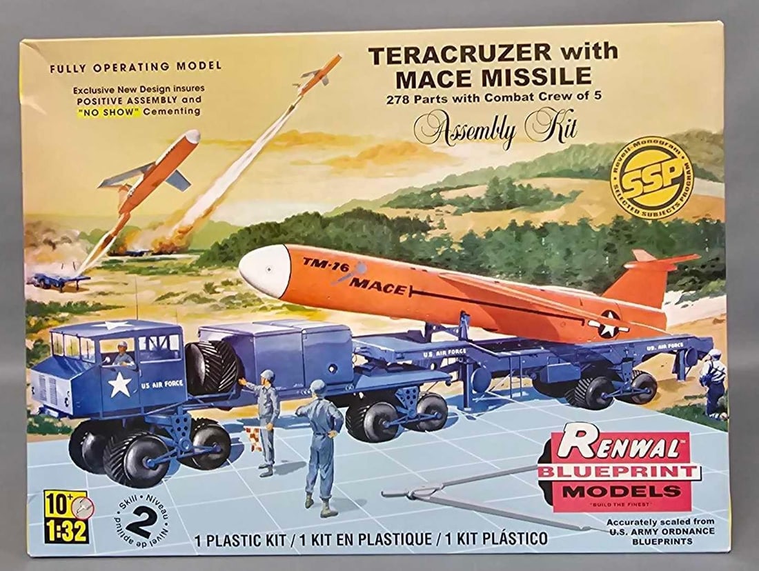 Factory sealed Renwal Blueprint Models Teracruzer with Mace Missile kit 7812: Factory sealed Renwal Blueprint Models Teracruzer with Mace Missile kit stock number 85-7812 mint as seen in the photos.