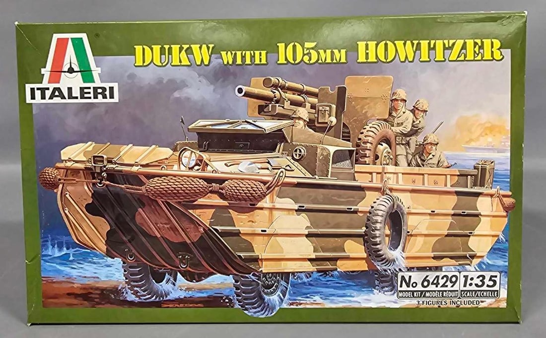 Italeri 1:35 DUKW with 105mm Howitzer kit 6429 (1 of 8)