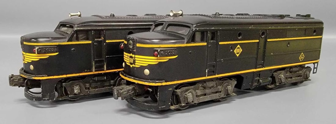 Lionel postwar O 2032 Erie Alco AA diesel locomotive set (1 of 8)