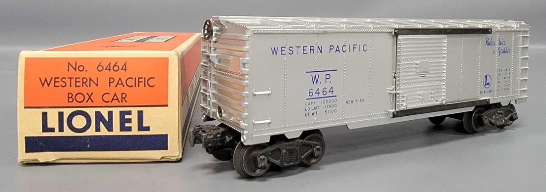 Lionel postwar O 6464-1 Western Pacific box car  in original box (1 of 9)