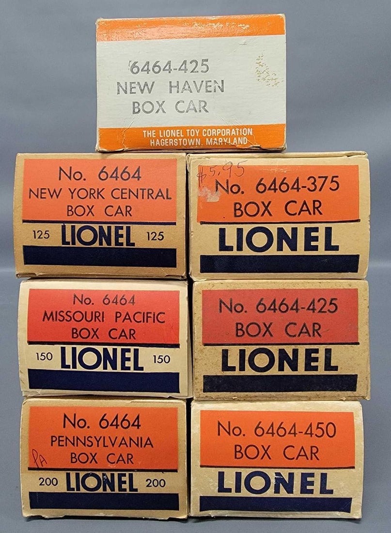Seven Lionel postwar empty 6464 box car original boxes (1 of 6)