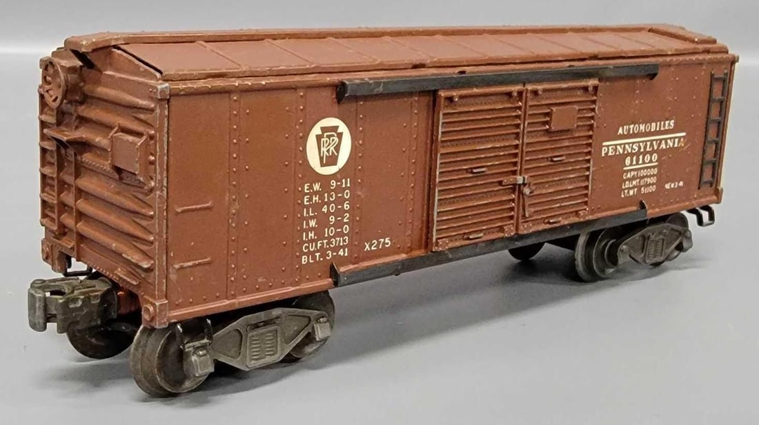 Factory error Lionel postwar O 2758 Pennsylvania double-door box car with one unstamped side (1 of 7)