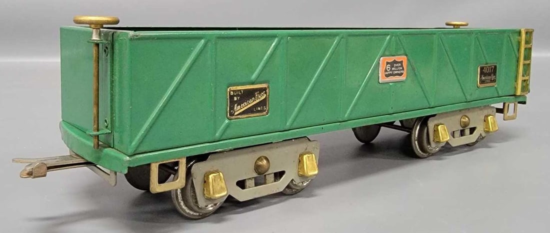 American Flyer wide gauge 4017 sand car with reverse 6 million plates: American Flyer wide gauge 4017 sand car with reverse 6 million plates, C6-7 as seen in the photos.