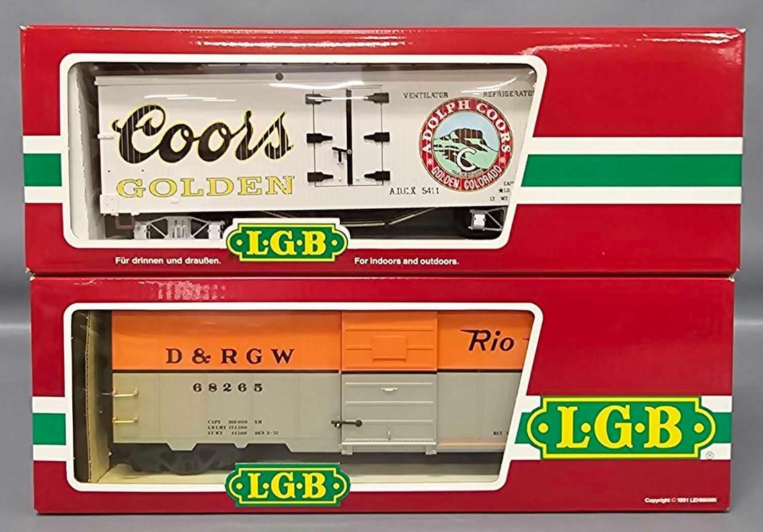 Two LGB G gauge box cars in original boxes (1 of 9)