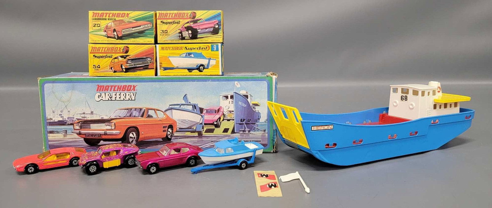 Matchbox Car Ferry with four cars in original box (1 of 13)