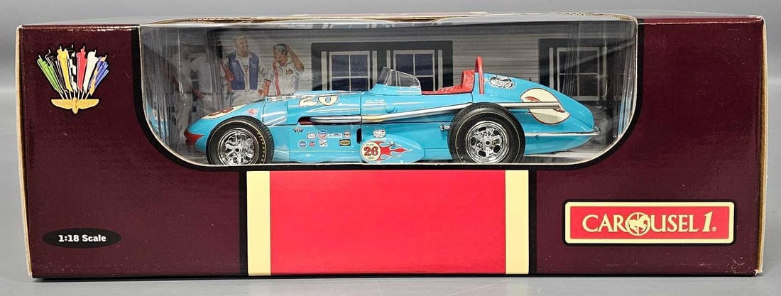 Carousel 1 1964 1/18 Indy 500 Watson Roadster Norm Hall in original box: Carousel 1 stock number 4412 1964 1/18 scale Indy 500 Watson Roadster Norm Hall in mint condition in a near mint original box as seen in the photos.