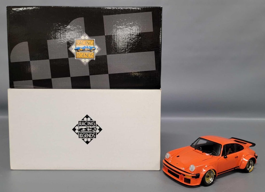 Exoto 1/18 Racing Legends Porsche 934RSR in original box kit A1052: Exoto 1/18 scale Racing Legends Porsche 934RSR stock number A1051 missing on windshield wiper in near mint condition in near mint original box as seen in the photos.