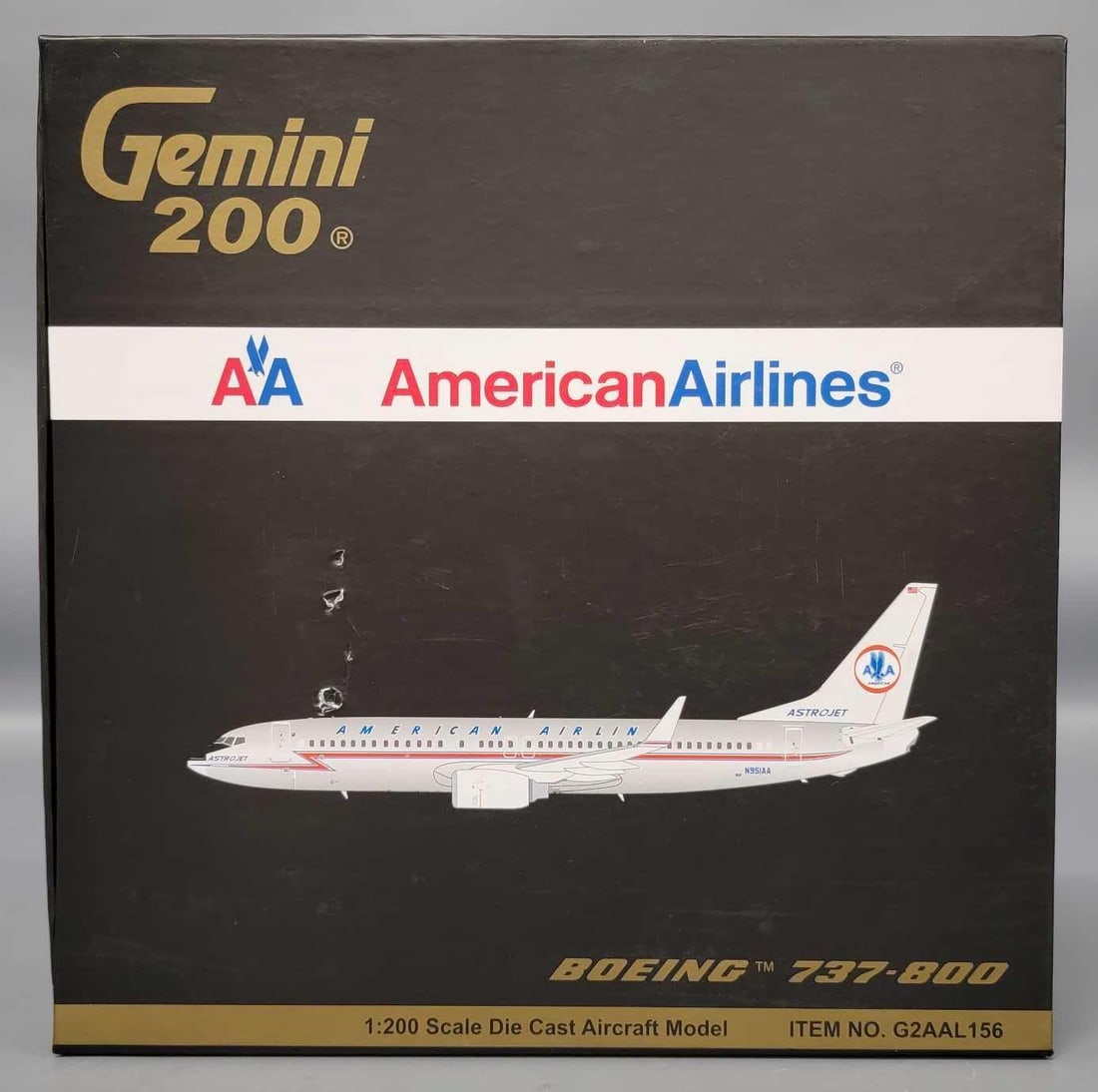 Gemini Jets 200 1/200 American Airlines Boeing 737 in original box kit G2AAL156: Gemini Jets 200 1/200 scale American Airlines Boeing 737 800 kit stock number G2AAL156 in excellent condition in original box as seen in the photos.
