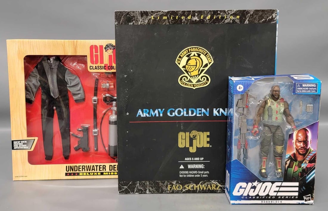 Three GI Joe figures 2 factory sealed one in original box (1 of 5)