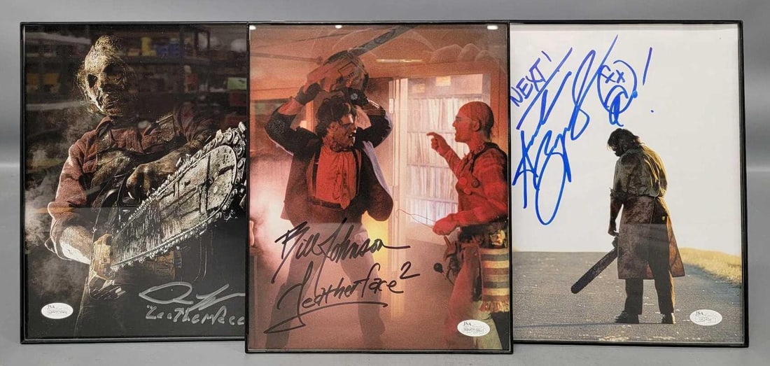 Three framed and autographed Leatherface 2 photos (1 of 4)