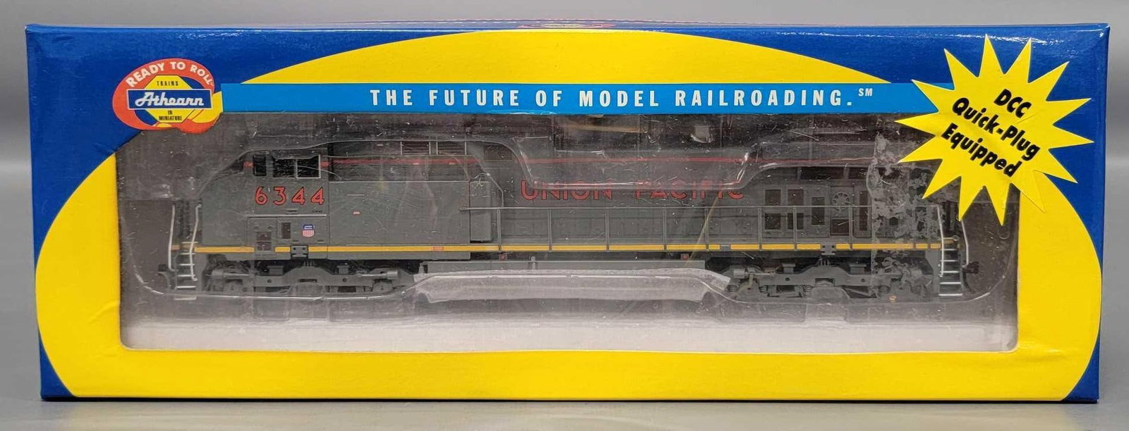 Athearn HO Union Pacific AC 4400CW diesel locomotive in OB: Athearn HO Union Pacific AC 4400CW diesel locomotive 6-6 cab number 6344 stock number 79876 C8 moderate run time in a good original box as seen in the photos.