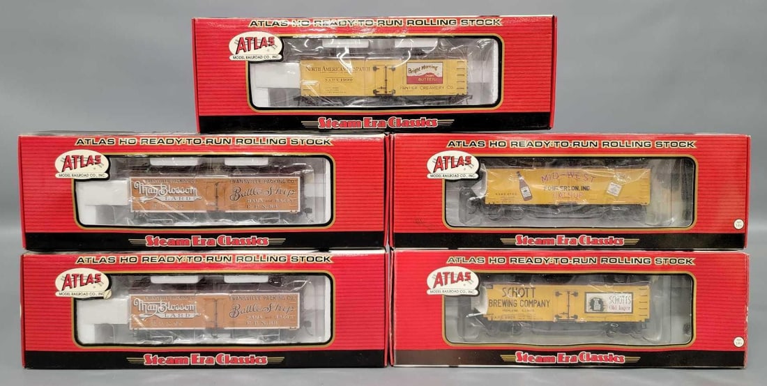 Five Atlas HO 36' Wood Reefer Cars in OB (1 of 4)