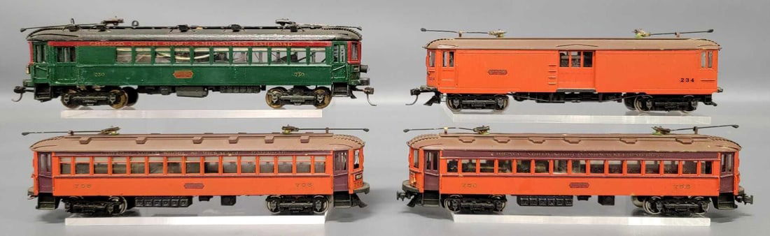 Four custom painted Suydam Chicago North Shore & Milwaukee cars (1 of 6)