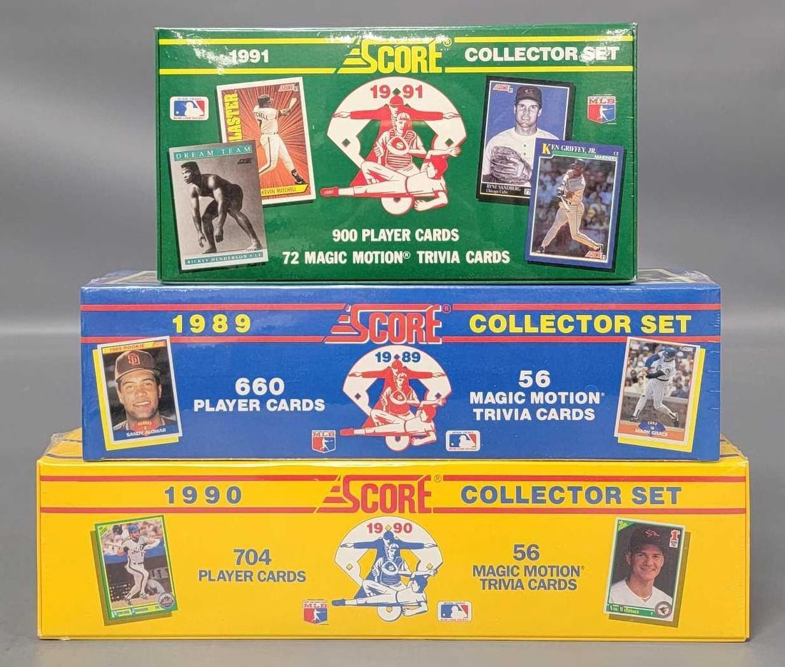 Factory sealed 1989 1990 1991 Score baseball card sets (1 of 8)