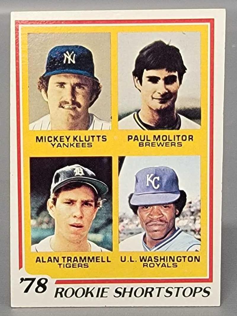 1978 Topps #707 Paul Molitor Alan Trammell rookie card HOF (1 of 6)