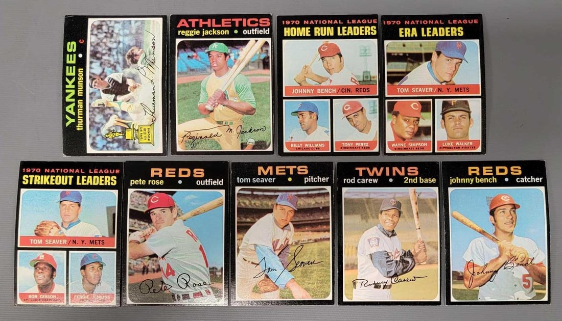 Nine 1971 Topps baseball star cards Jackson Munson Rose Seaver Bench (1 of 5)