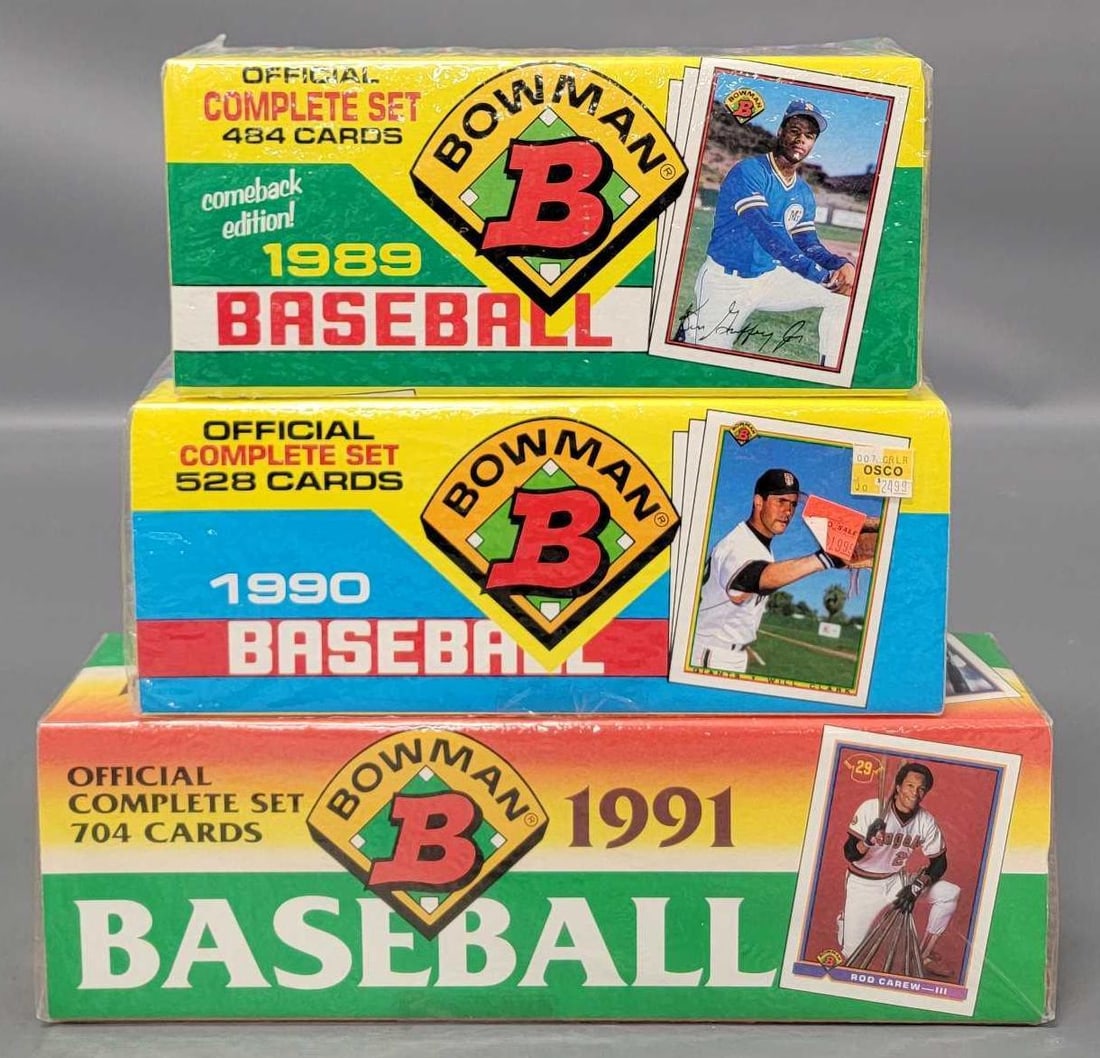 Factory sealed 1989 1990 1991 Bowman baseball card sets (1 of 9)