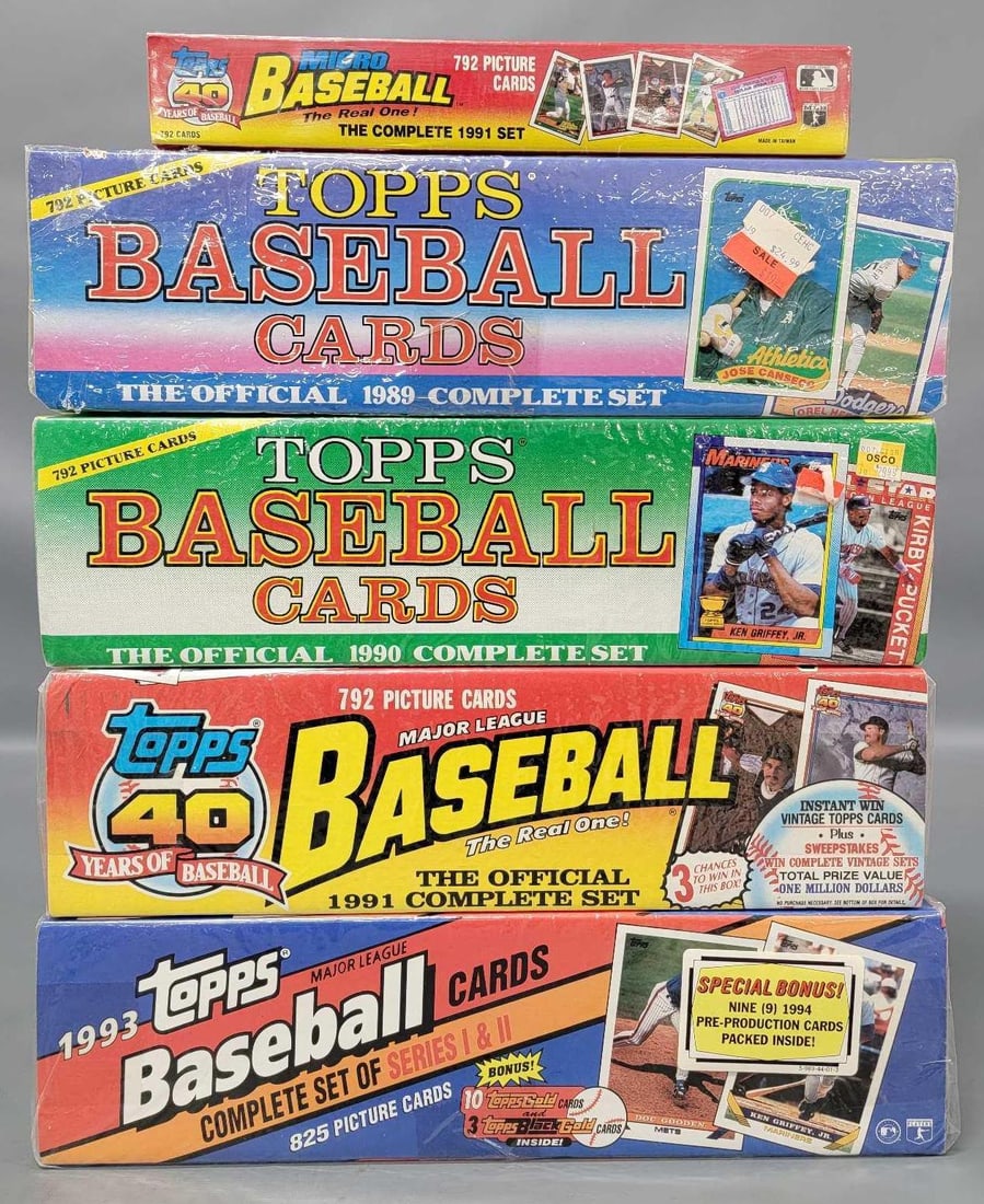 Factory sealed 1989 1990 1991 1993 Topps baseball card sets (1 of 13)