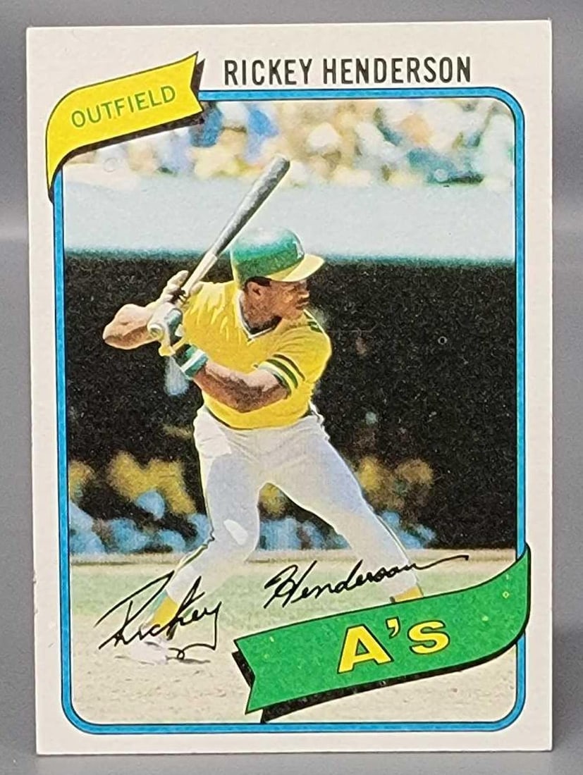 1980 Topps baseball #482 Rickey Henderson rookie card HOF (1 of 6)
