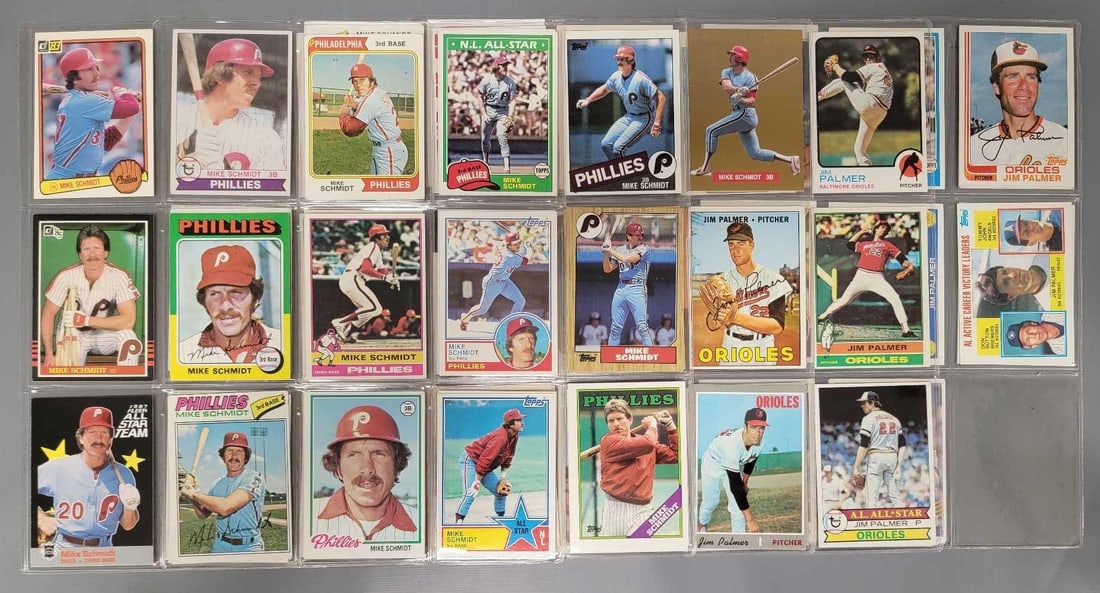 Mike Schmidt and Jim Palmer baseball card collection (1 of 4)