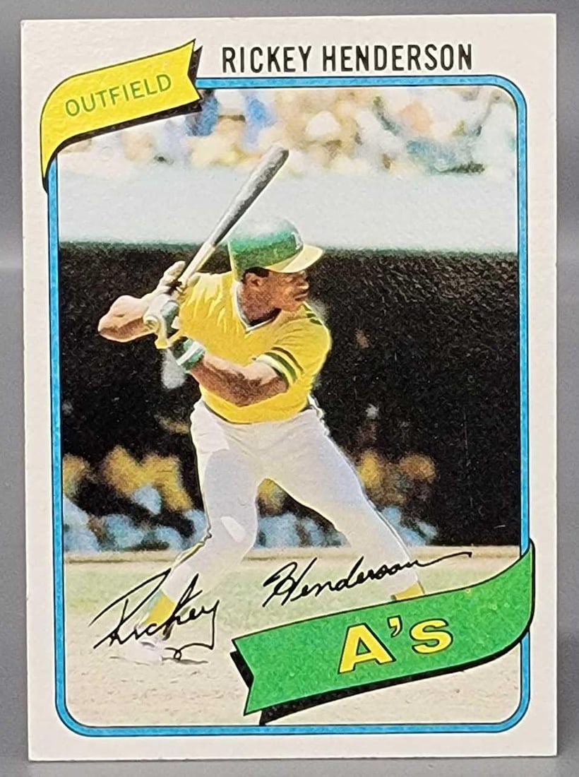 1980 Topps #482 Rickey Henderson rookie card HOF (1 of 6)