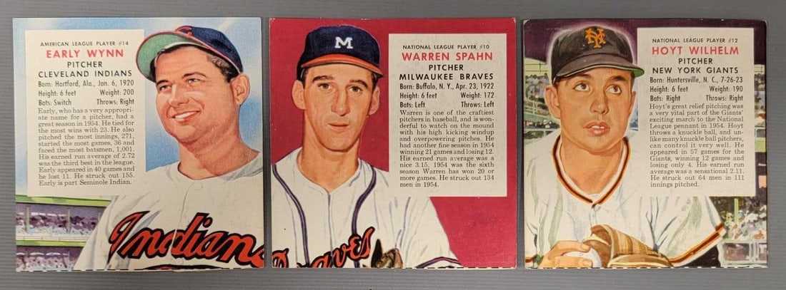 Three 1950s Red Man tobacco baseball cards (1 of 5)