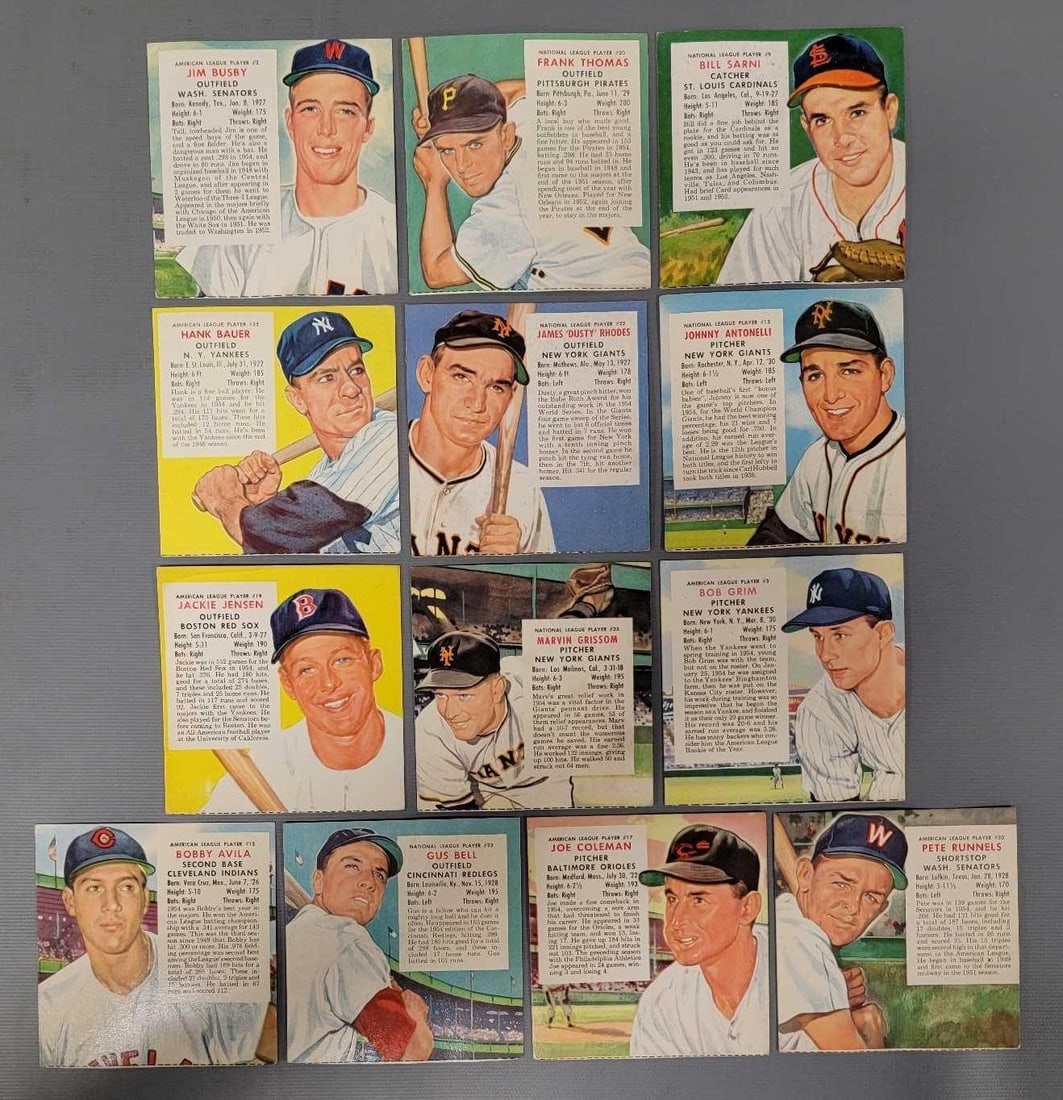 Thirteen 1950s Red Man tobacco baseball cards (1 of 3)