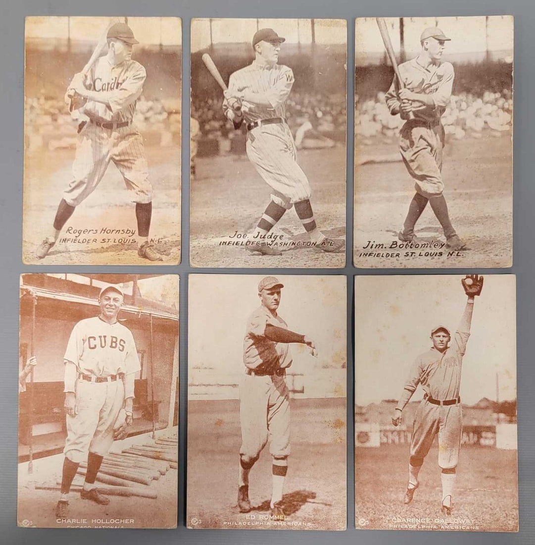 Six Baseball Exhibit POST CARDS with Rogers Hornsby (1 of 4)