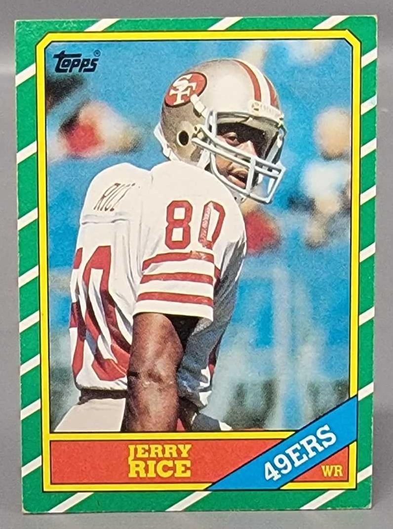 1986 Topps football #161 Jerry Rice rookie card (1 of 6)