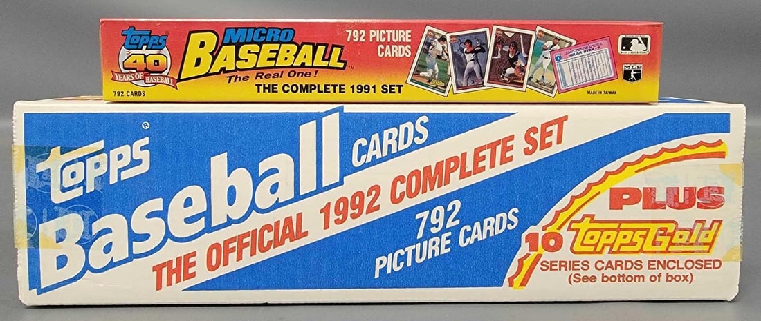 Factory sealed Topps 1991 mini and 1992 baseball sets (1 of 6)