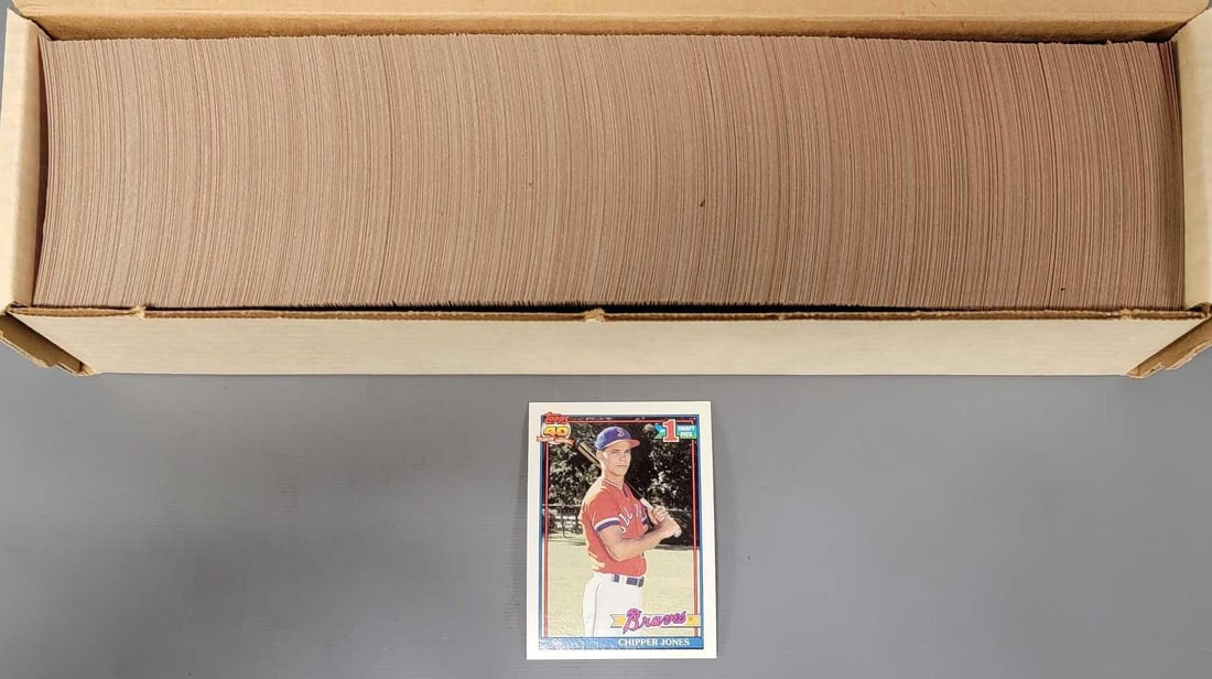 1991 Topps baseball set with Chipper Jones RC (1 of 8)