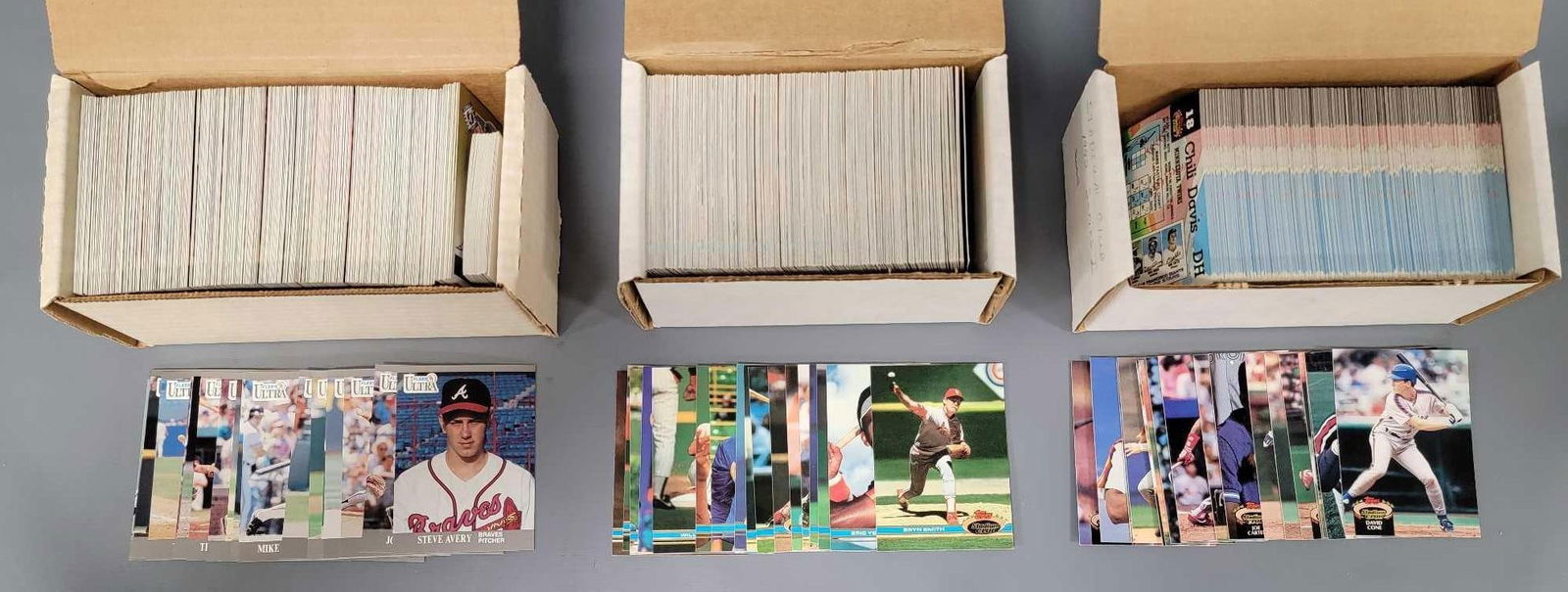 1991 1992 Topps Stadium Club 1991 Fleer Ultra baseball card sets (1 of 4)