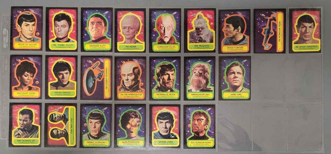 Complete set of 22 1976 Topps Star Trek stickers (1 of 4)