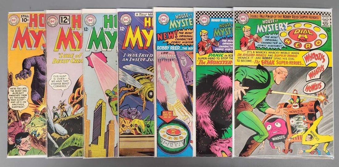 Seven House of Mystery Comics: Seven House of Mystery Comics to include 110 123 VG 144 149 256 1st Dial H For Hero mid grade 162 165 F/VF as seen in the photos.
